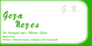 geza mezes business card