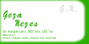 geza mezes business card